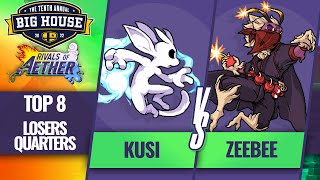 kusi vs ZeeBee  Rivals of Aether Top 8 Losers Quarters  The Big House 10  Ori vs Mollo Clairen [upl. by Ahsinrat870]