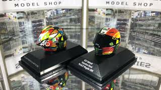 TRAX New Releases Minichamps 18 Valentino Rossi Yamaha AGV Helmets [upl. by Annola]