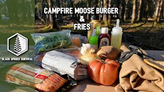 Campfire Moose Burger amp Fries [upl. by Eeldarb]