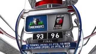 Minnesota Timberwolves vs Portland Trail Blazers  January 31 2016 [upl. by Nnil]