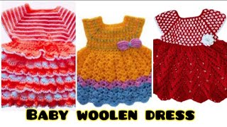 Crochet dress for baby girl  baby girl crosia dress design  baby girl woolen dress design [upl. by Sirhc]