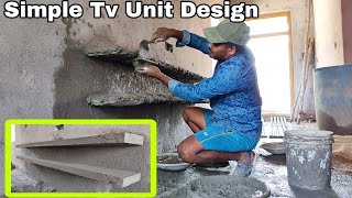 TV Showcase Unit Design PlasteringSimple TV Unit Design [upl. by Iilek]