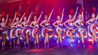 Moulin Rouge cancan dancers celebrate French cabarets 130th birthday [upl. by Bej272]