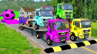 TRANSPORTING PIXAR CARS amp FRUITS WITH COLORED amp JOHN DEERE vs CLAAS vs TRACTORS  BeamNGdrive 983 [upl. by Uella852]