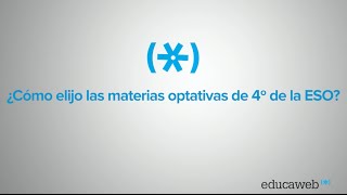 ¿Cómo elijo las materias optativas de 4º de la ESO [upl. by Aikyt435]