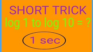 Values of log 1 to log 10  shortcut  tricks  Logarithm [upl. by Nolrev18]