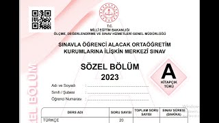 2023 LGS TÜRKÇE ÇIKMIŞ SORU ÇÖZÜMLERİ [upl. by Micah]