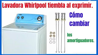 Lavadora Whirlpool se sacude fuerte al centrifugar y se detiene Cómo cambiar amortiguadores [upl. by Philbin]