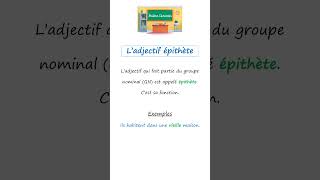 L’adjectif épithète 🔵👨🏻‍🏫🎓 français grammaire adjectifs épithète [upl. by Bautista81]