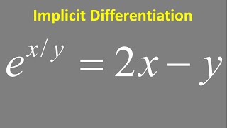 Implicit Differentiation exy  2x  y [upl. by Yerrot]