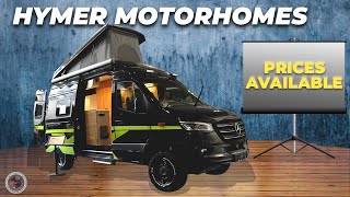 Hymer Motorhomes 2024 New Lineup Models with PRICES Hymermobil BMC Venture S Grand Canyon SML T [upl. by Yenffit]