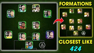 Closest Formations to 424 in eFootball 2024 mobile 😍  eFootball Best Formations [upl. by Moazami]