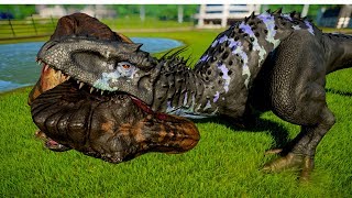 Indominus Rex vs T Rex Spinosaurus  Giganotosaurus Carcharodontosaurus  Dinosaurs Fighting [upl. by Llyrad]