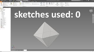 Octahedron with NO sketch  Autodesk Inventor [upl. by Thorr]