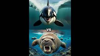 Killer Orca Whale vs Megalodon vs Dolphin shark blue whale turtle seal funny animals facts [upl. by Aiel]