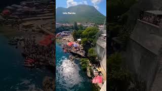 Diving off the famous Stari Most Bridge in Mostar 🇧🇦 bravegang shorts [upl. by Arianna191]