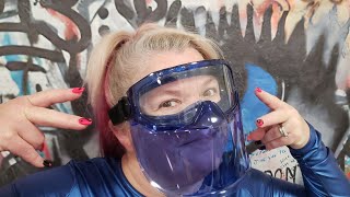 Detachable Goggle Face Shield Gas Mask Girl Review Unboxing Show and Tell 😘 [upl. by Enylekcaj]