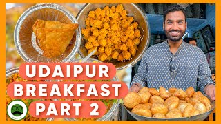 Breakfast in Udaipur Old City Food Tour Part 2  Indian Street Food  Veggie Paaji [upl. by Uis]