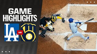 Dodgers vs Brewers Game Highlights 81324  MLB Highlights [upl. by Ahseikan196]