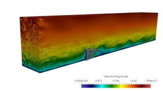 LSDYNA CFD Synthetic Turbulence Generation at Inlets LES Flow around a tall building [upl. by Taft932]