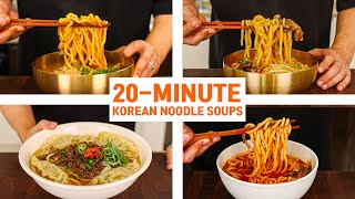 20 Minute Korean Noodle Soups that Will Change Your LIFE [upl. by Adnema411]