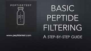 Peptide Filtering Basics  PES Syringe Filter [upl. by Teodor]