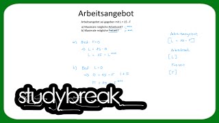 Arbeitsangebot Funktion  Mikroökonomie [upl. by Ellehcirt]