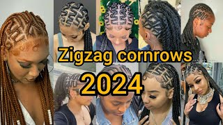 Zigzag cornrows hairstyles 2024  Cornrows braids hairstyles for black women  Braids Hairstyles [upl. by Waylen]