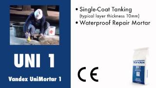 Vandex UniMortar 1  Singlecoat tanking  CE Concrete Repair to EN15043 [upl. by Aynos]