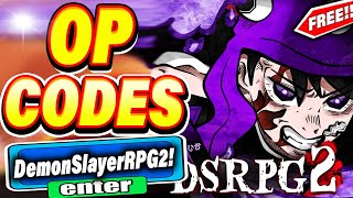 ALL NEW SECRET UPDATE CODES in DEMON SLAYER RPG 2 CODES Roblox Demon Slayer RPG 2 Codes [upl. by Rehotsirhc]