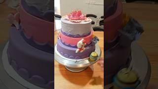 3 Tier Vanilla Chocolate Cake with Fondant amp White Chocolate Topping Cake Decorating Idea cake [upl. by Smailliw]