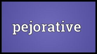 Pejorative Meaning [upl. by Monagan]