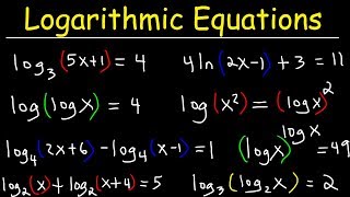 Solving Logarithmic Equations [upl. by Base669]