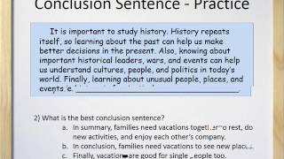 Paragraphs Part IV  Conclusion Sentences [upl. by Ayita408]