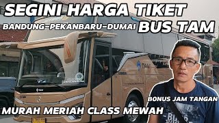 WOW SEGINI HARGA TIKET BUS TAM BANDUNGPEKANBARUDUMAI  AWAL BULAN LANGSUNG GASS LINE PERDANA 🔥 [upl. by Ramak]