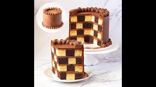 Checkerboard Cake Recipe  Black and White Cake [upl. by Atsilac]