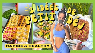 3 IDÉES DE PETITDÉJEUNER  RAPIDES amp HEALTHY  Recettes faciles [upl. by Clarey783]