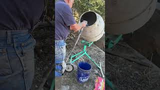 Battery Operated Cement Mixer for Tiny House Cement Floor Shorer Upper [upl. by Chelsae]