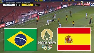 ESPAÑA vs BRASIL EN VIVO  SEMIFINAL FÚTBOL FEMENINO JUEGOS OLIMPICOS  PARÍS 2024 Gameplay pes21 [upl. by Octavius]