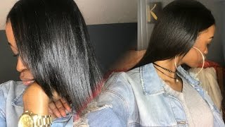 Flat Iron Routine  Heat Damaged Hair [upl. by Teressa]