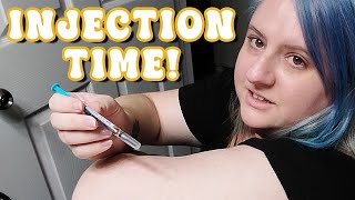 HOW TO inject COPAXONE into upper arm  FOR MS VLOG [upl. by Nuahsel]