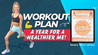 January 2024 Fitness Calendar  A YEAR for a HEALTHIER YOU [upl. by Buke]