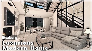 BLOXBURG Luxurious Modern Home Speedbuild interior  full tour  Roblox House Build [upl. by Llennor]