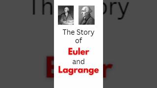 The Story of Euler and Lagrange  Euler Lagrange Equation shorts [upl. by Azal]