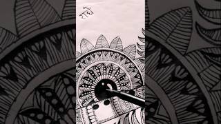 Krishna ji flute easy mandala art 😄💙 [upl. by Tews]