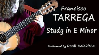 Francisco Tarrega Study in E minor for guitar beginner level piece [upl. by Tutt]