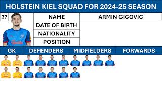 Holstein Kiels Squad for 202425 season  Who is your favourite [upl. by Cresa]