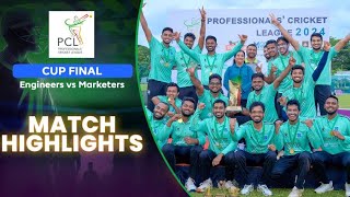 HIGHLIGHTS  Engineers vs Marketers  Professionals Cricket League 2024  Cup Final [upl. by Kitti338]