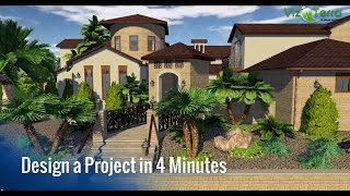 Design a Hardscape and Professional Landscape Project in only 4 Minutes [upl. by Medlin]