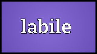 Labile Meaning [upl. by Anividul]